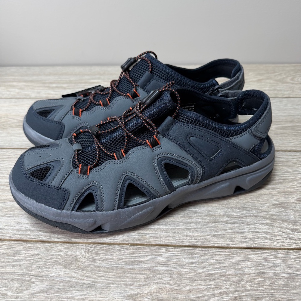 Eddie Bauer Gray Lake Trail Bungee Lace Lightweight Water Sandals Mens Size 12 - Picture 4 of 10